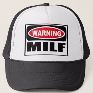 Warning MILF Black Trucker Hat